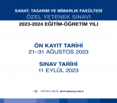 2023-2024 Eğitim Öğretim Yılı Özel Yetenek Sınavı Kılavuzu